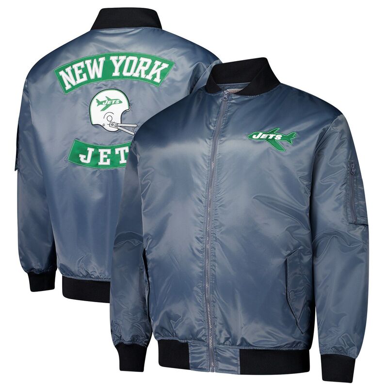 ミッチェル&ネス メンズ アウター ジャケット・ブルゾン トール Men's Mitchell & Ness Charcoal New York Jets Big & Tall Bomber Full-Zip Jacket Jet Charco チャコール