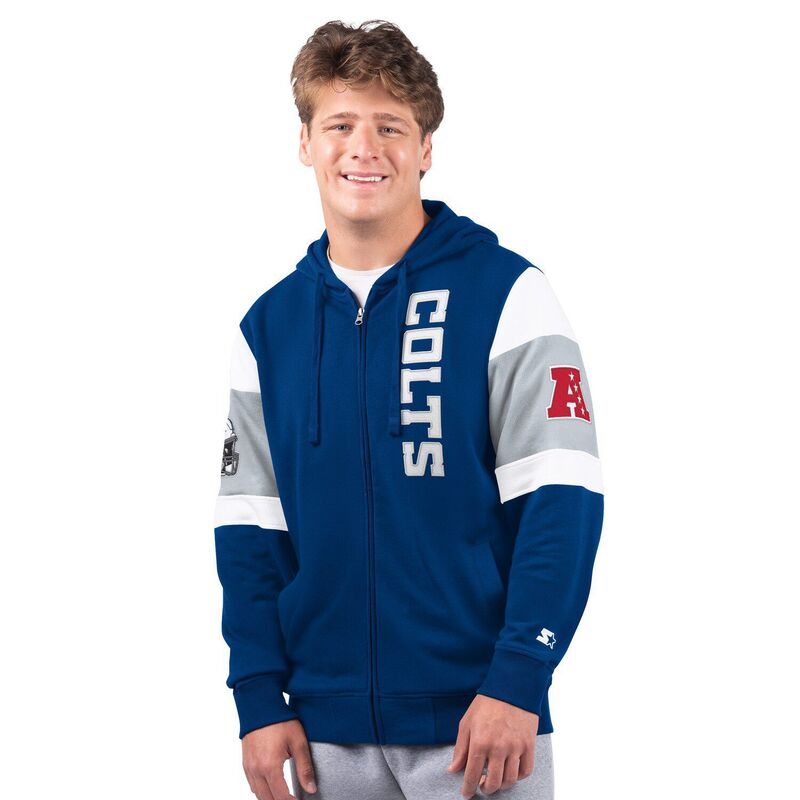スターター メンズ トップス Tシャツ パーカー Men'starteroyal Indianapolis Colts Extreme Full-Zip Hoodie Clt Blue ブルー|ReVida 店