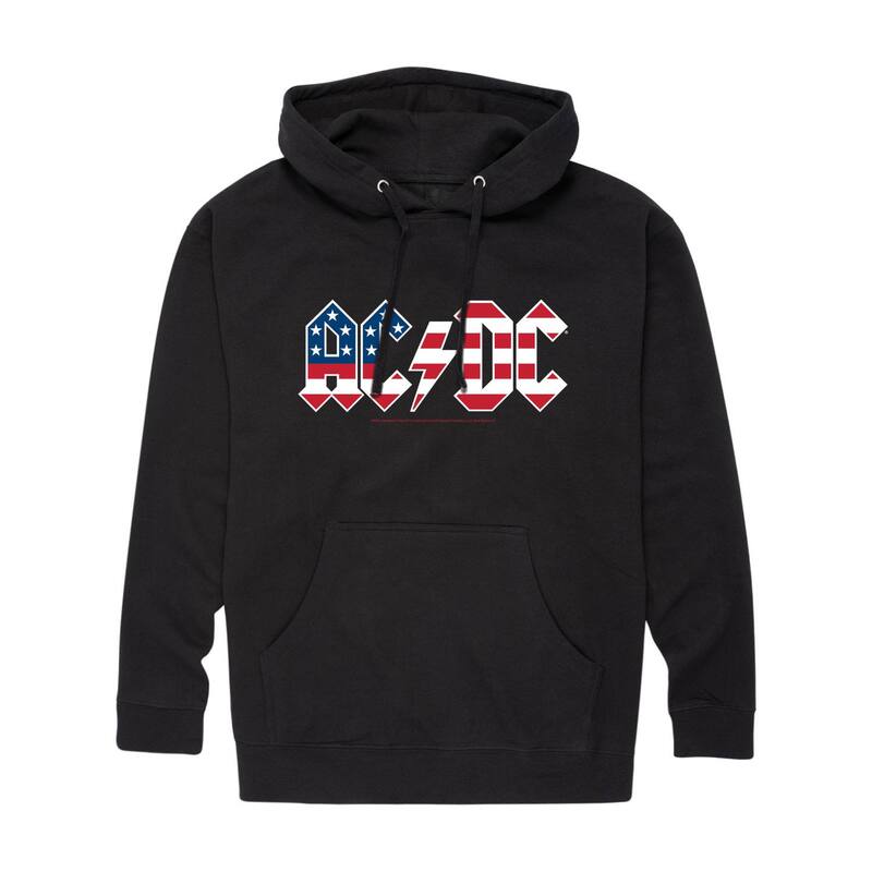 アニメキャラクター メンズ トップス Tシャツ ロゴ パーカー グラフィック Licensed Character Men's ACDC Americana Logo Graphic Hoodie Black ブラック｜ReVida 店