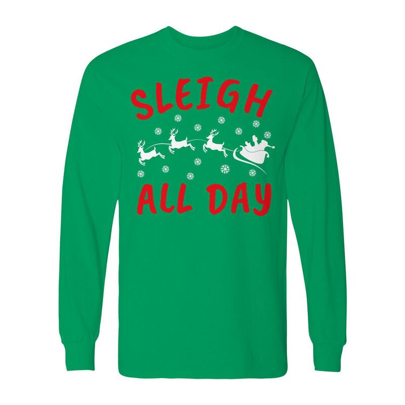 アニメキャラクター メンズ トップス Tシャツ グラフィック Licensed Character Men's Christmasleigh All Day Long Sleeve Graphic Tee Irish Green グリーン