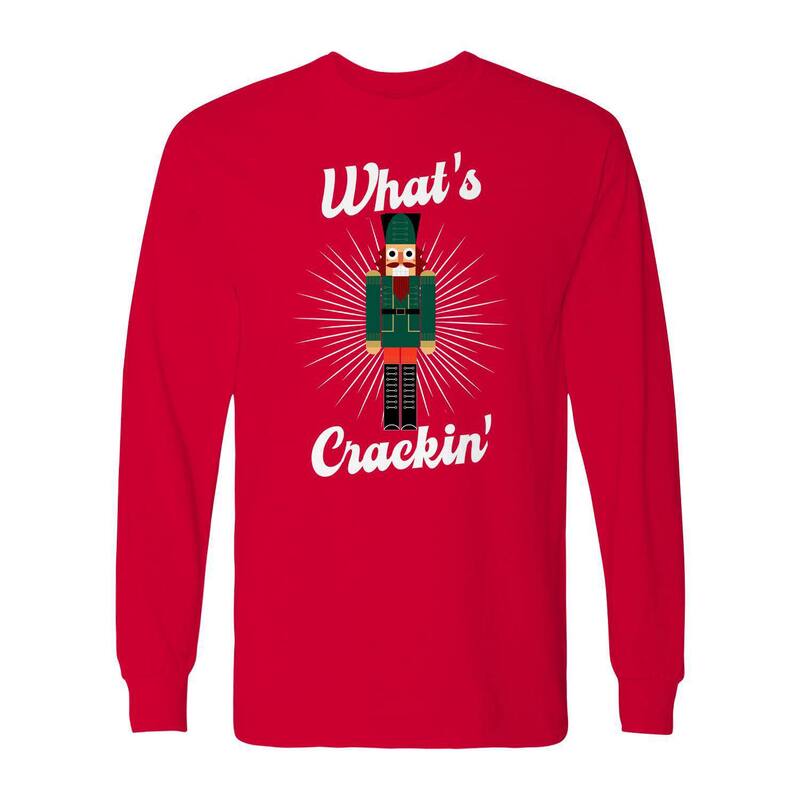 アニメキャラクター メンズ トップス Tシャツ グラフィック Licensed Character Men's Christmas What Cracker Long Sleeve Graphic Tee Red レッド