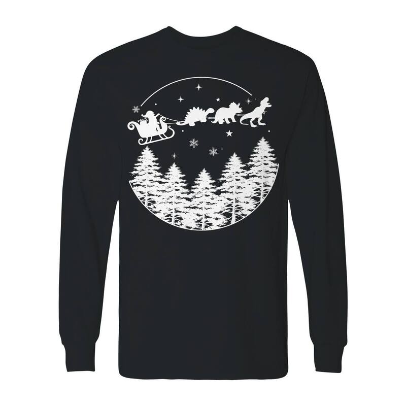アニメキャラクター メンズ トップス Tシャツ グラフィック Licensed Character Men's Christmas Dinosauride Long Sleeve Graphic Tee Black ブラック