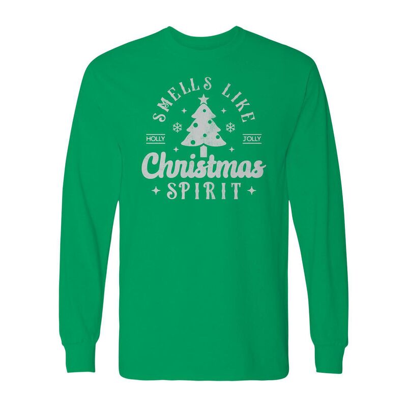 アニメキャラクター メンズ トップス Tシャツ グラフィック Licensed Character Men'smells Like Christmaspirit Long Sleeve Graphic Tee Irish Green グリーン