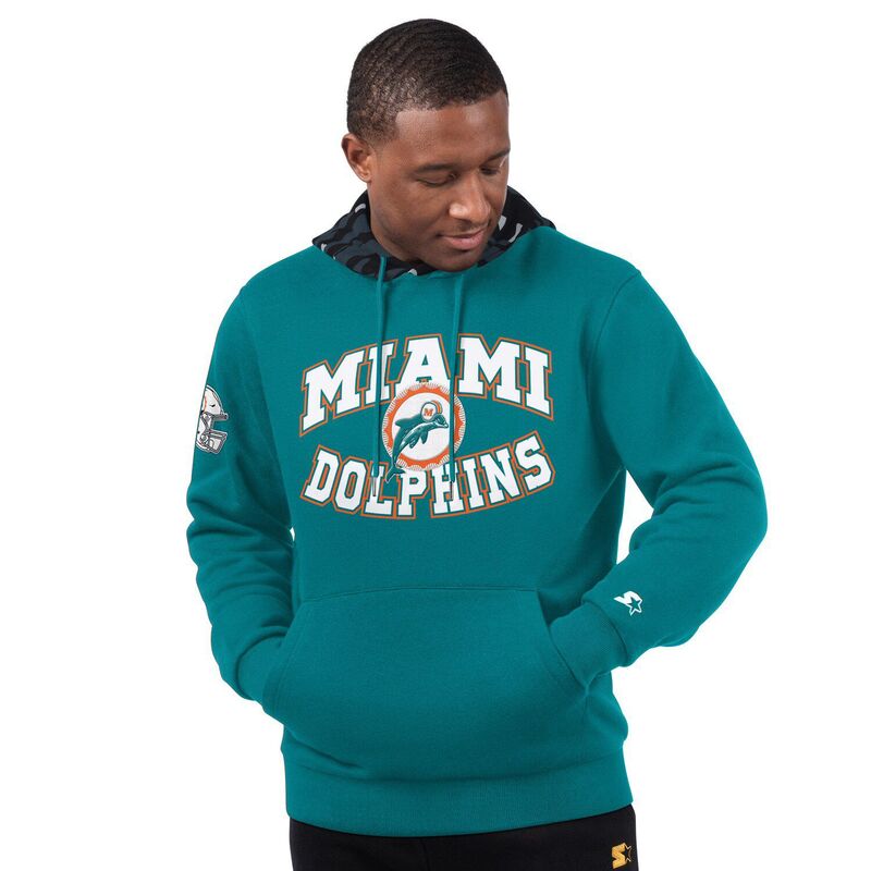 スターター メンズ トップス Tシャツ ヴィンテージ ロゴ パーカー Men'starter Aqua Miami Dolphins Thursday Night Gridiron Vintage Logo Pullover Hoodie Dol Turq A アクア