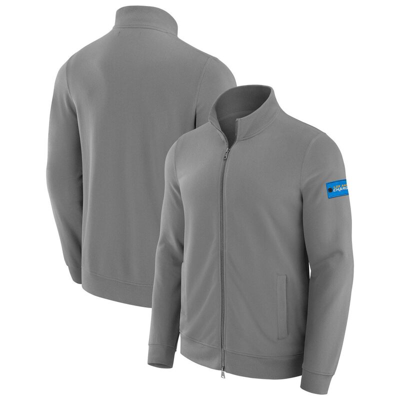 アンブランデッド メンズ アウター ニット・セーター スウェット シャツ Unbranded Men J. Palmer Graphite Los Angeles Chargers QB1 Full-Zip Sweatshirt Chg Dark G グラファイト