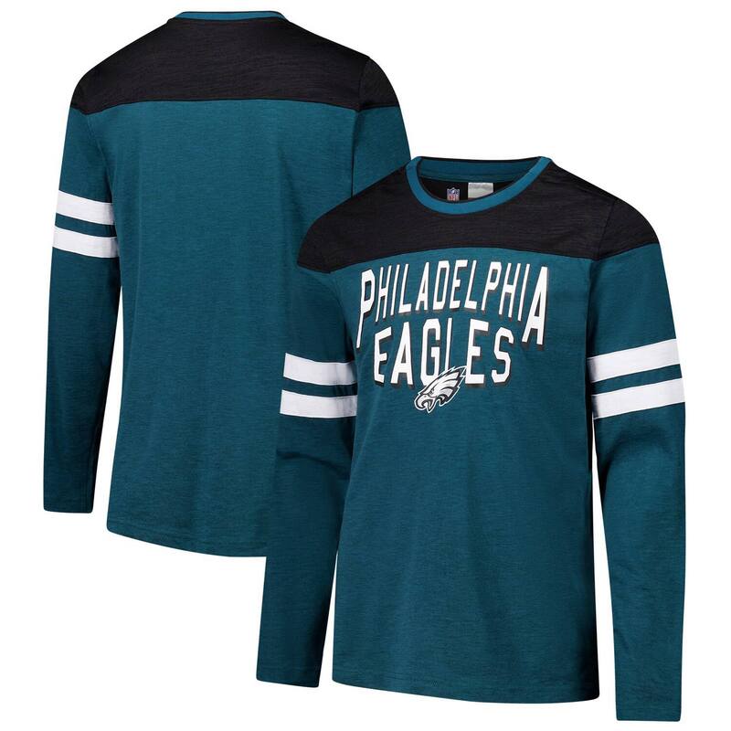 カール バンクス メンズ トップス Tシャツ Men's G-III Sports by Carl Banks Midnight Green/Black Philadelphia Eagles Adaptive Hail Mary Long Sleeve T-Shirt Eagreen グリーン