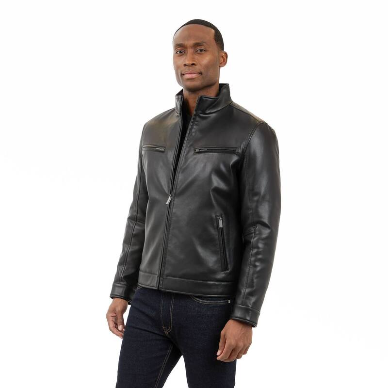ロンドンフォグ メンズ アウター ジャケット・ブルゾン レザー フェイクレザー Men London Fog Moto Faux Leather Jacket Espresso Brown ブラウン