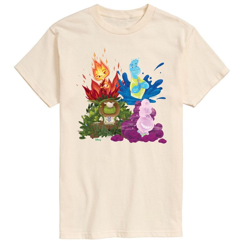 アニメキャラクター メンズ トップス Tシャツ Licensed Character Men's Elemental Group Tee Beige ベージュ
