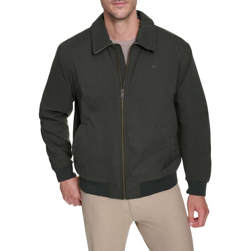 ドッカーズ メンズ アウター ジャケット・ブルゾン トール Big & Tall Dockers Microtwill Bomber Jacket Olive オリーブ｜ReVida 店