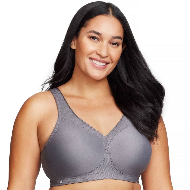 グラマライズ レディース アンダーウェア ブラジャー プラスサイズ Plusize Glamorise Full-Figure MagicLift Seamless Wirefree Sports Bra 1006 Charcoal Gray チャコール