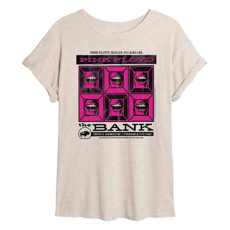 アニメキャラクター レディース トップス Tシャツ Licensed Character Juniors' Pink Floyd The Bank Oversized Tee Beige ベージュ