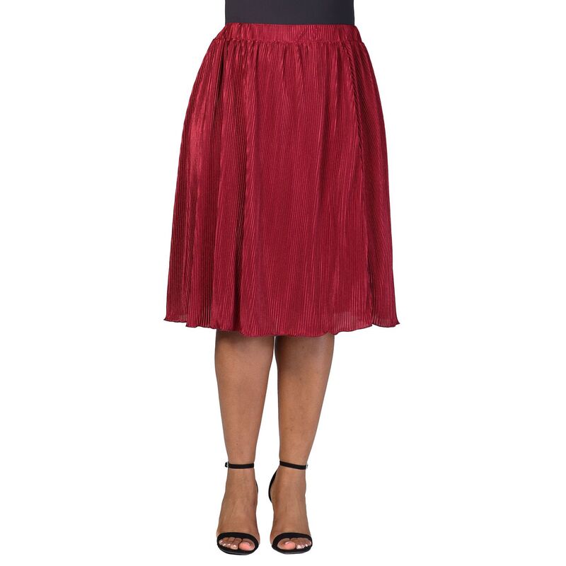 24 セブンコンフォート レディース ボトムスカート プラスサイズ プリーツ ミディ Plusize 24Seven Comfort Apparelegant Accordion Pleated Elastic Waistband Party Midi Skirt Wine ワイン 14,415円