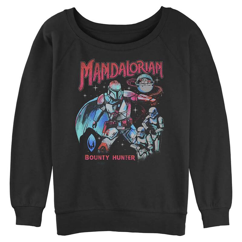 スター ウォーズ レディース トップス Tシャツ グラフィック Juniors' Star Wars The Mandalorian Bounty Hunter Graphic Pullover Black ブラック
