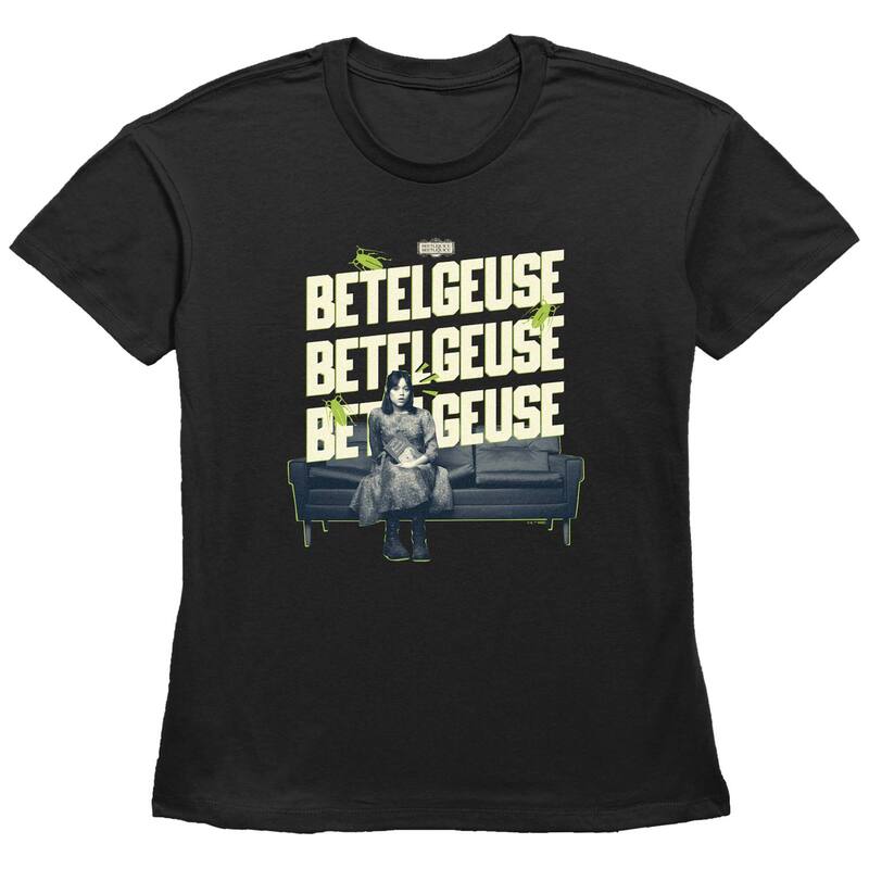 アニメキャラクター レディース トップス Tシャツ グラフィック Licensed Character Women's Beetlejuice 2 Astrid On A Couch Graphic Tee Black ブラック