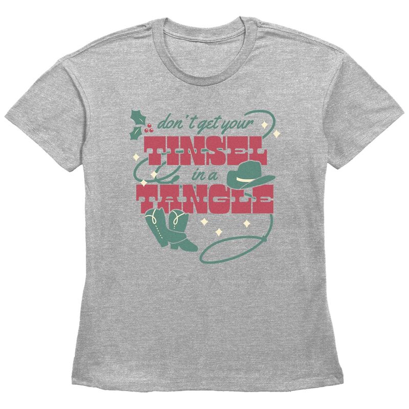 アンブランデッド レディース トップス Tシャツ グラフィック Unbranded Women's Don't Get Your Tinsel In A Tangle Graphic Tee Heather Gray グレー