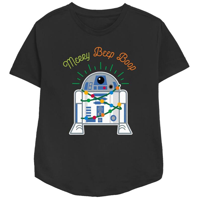 スター ウォーズ レディース トップス Tシャツ リラックスフィット グラフィック Women'star Wars R2-D2 Merry Beep Boop Relaxed Fit Graphic Tee Black ブラック 7,965円