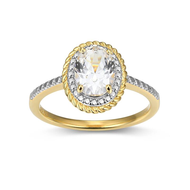 アンブランデッド レディース アクセサリー リング Unbranded 18k Gold Over Silver Gemstone & Diamond Accent Halo Ring April Cr Wh Sapphire サファイア 45,370円