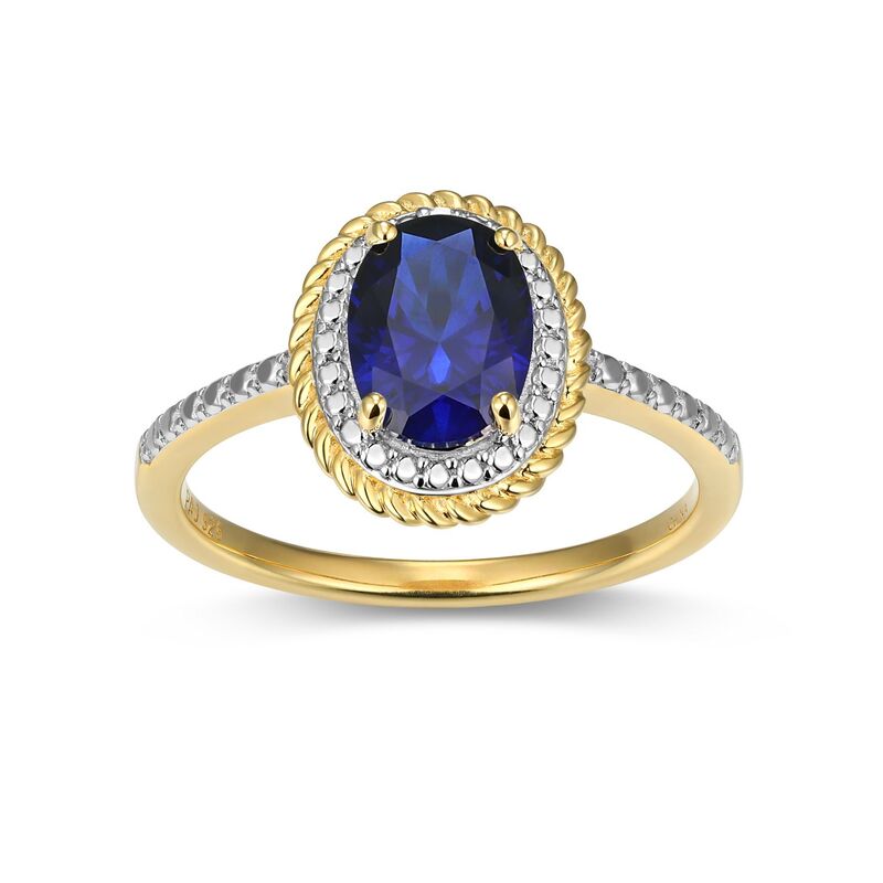アンブランデッド レディース アクセサリー リング Unbranded 18k Gold Over Silver Gemstone & Diamond Accent Halo Ring Sept Cr Sapphire サファイア