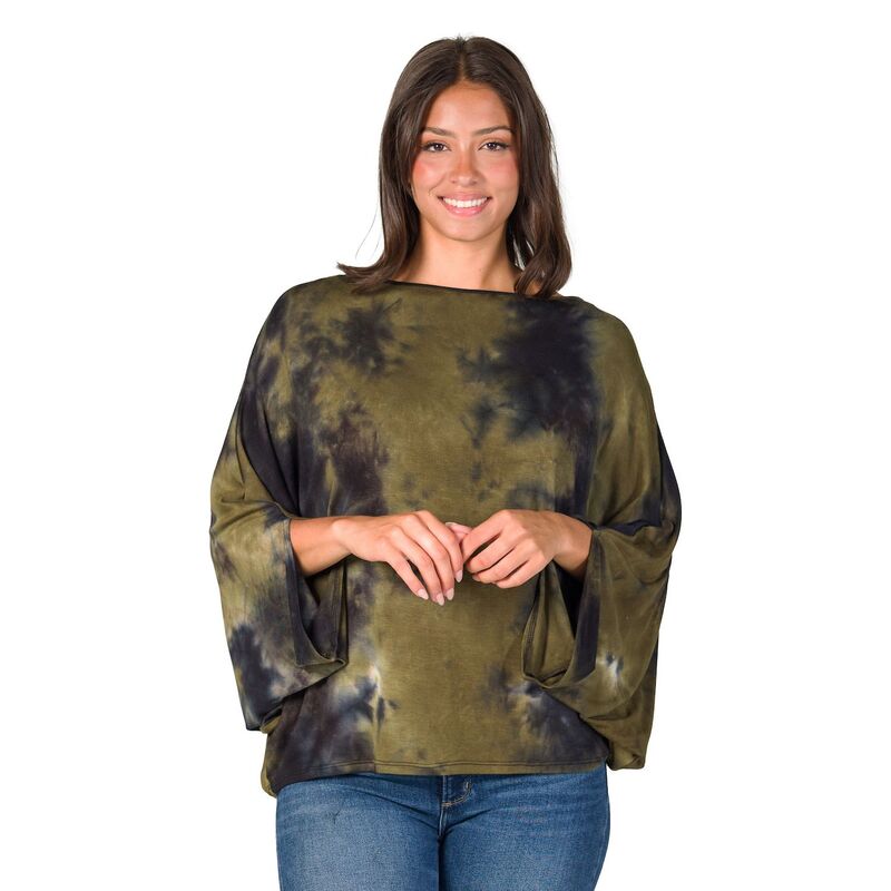 24 セブンコンフォート レディース トップス シャツ リラックスフィット Women's 24Seven Comfort Apparel Green Tie Dye Batwing Relaxed Fitop Green Multi グリーン|ReVida 店