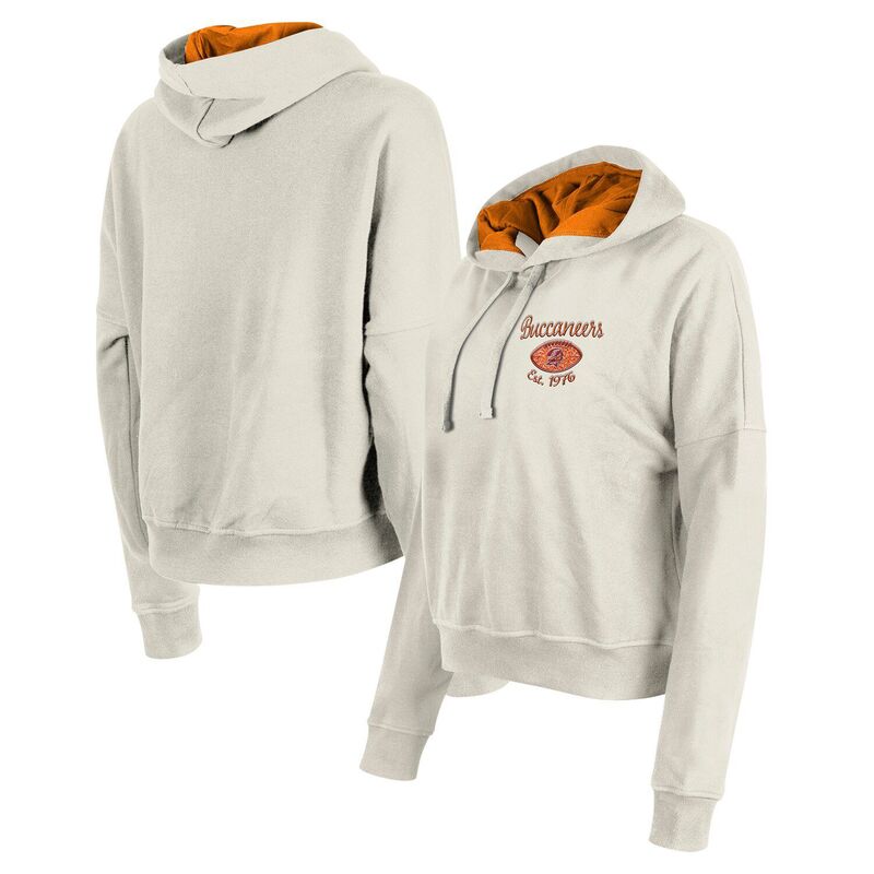 ニューエラ レディース トップス Tシャツ ダウン パーカー Women's New Era Cream Tampa Bay Buccaneers 3rdown Historic Pullover Hoodie Buc Beige ベージュ 12,236円