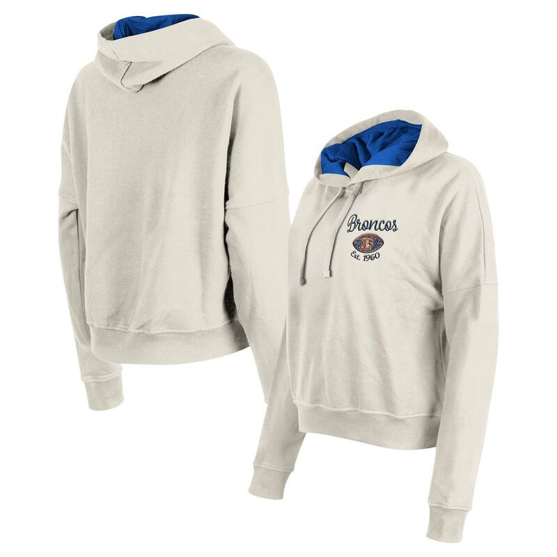ニューエラ レディース トップス Tシャツ ダウン パーカー Women's New Era Cream Denver Broncos 3rdown Historic Pullover Hoodie Den Beige ベージュ