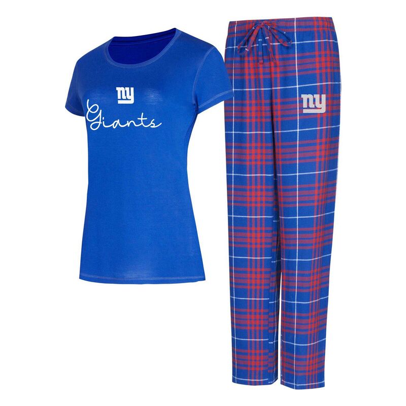 アンブランデッド レディース アンダーウェア ナイトウェア パンツ Tシャツ Unbranded Women's Conceptsport New York Giants Vector T-Shirt & Flannel Pantsleep Set Gia Blue ブルー