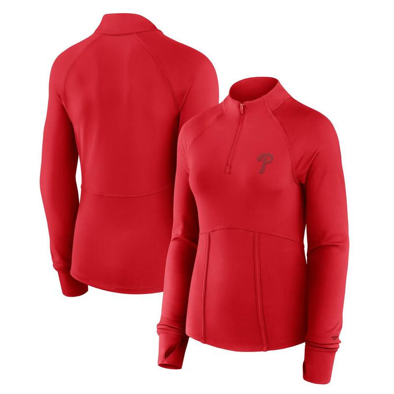 ファナティクス レディース トップス Tシャツ Women's Fanatics Red Philadelphia Phillies Elements Raglan Tri-Blend Quarter-Zip Tophl Red レッド