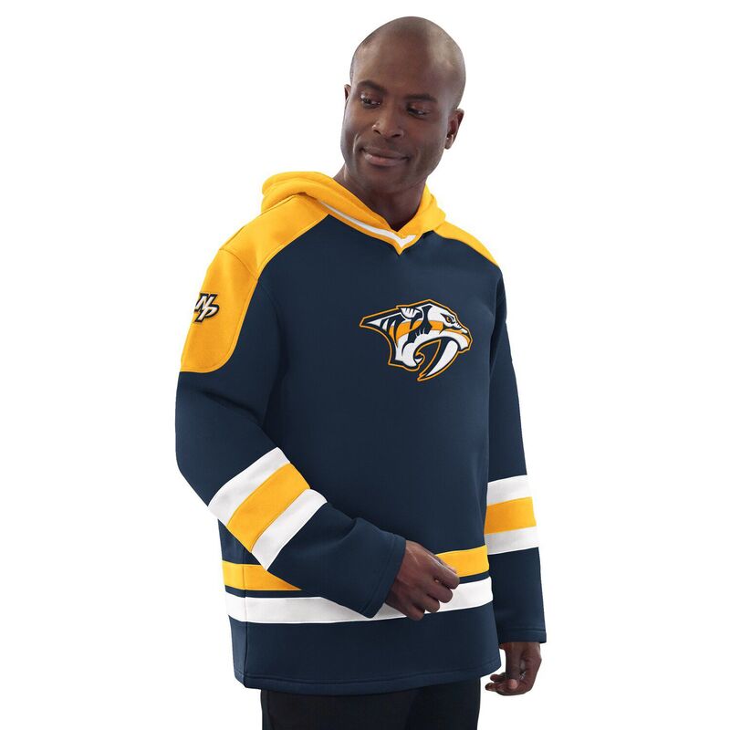 スターター メンズ トップス Tシャツ パーカー Men'starter Navy/Gold Nashville Predators Hockey Pullover Hoodie Pdt Navy ネイビー