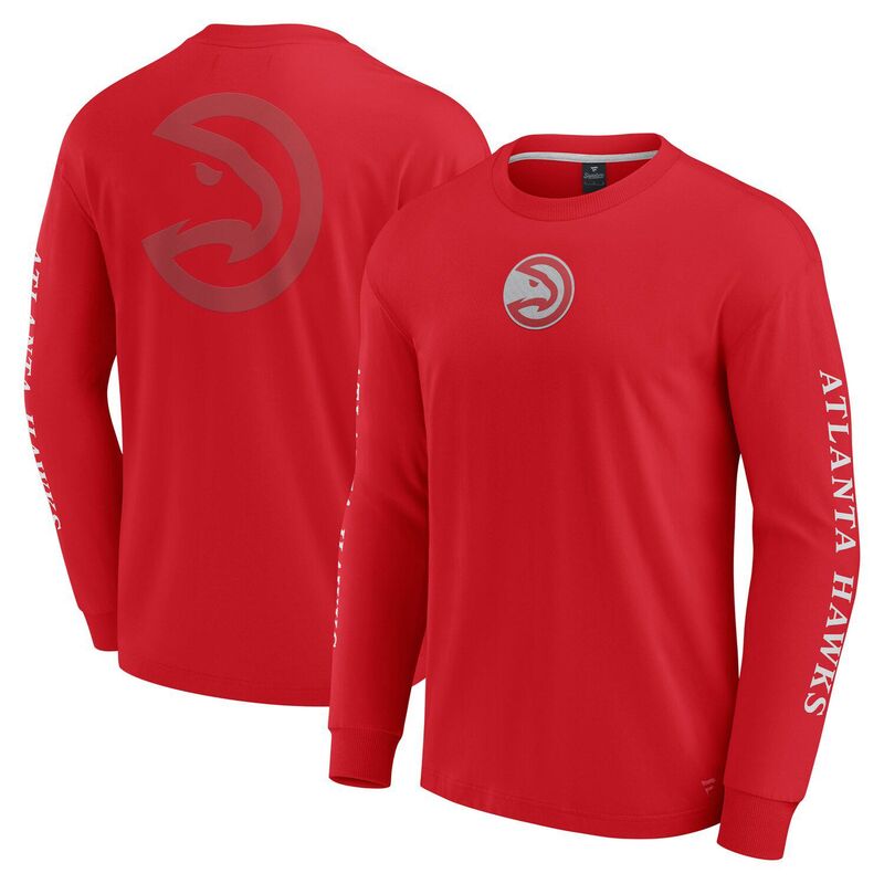 ファナティクス メンズ トップス Tシャツ Men's Fanatics Red Atlanta Hawks Elementstrive Long Sleeve T-Shirt Haw Red レッド