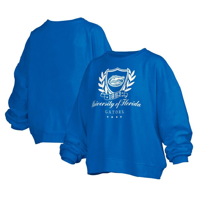 プレスボックス レディース トップス Tシャツ スウェット Women's Pressbox Royal Florida Gators Big Aug Script Janice Oversized Pullover Sweatshirt Fld Blue ブルー