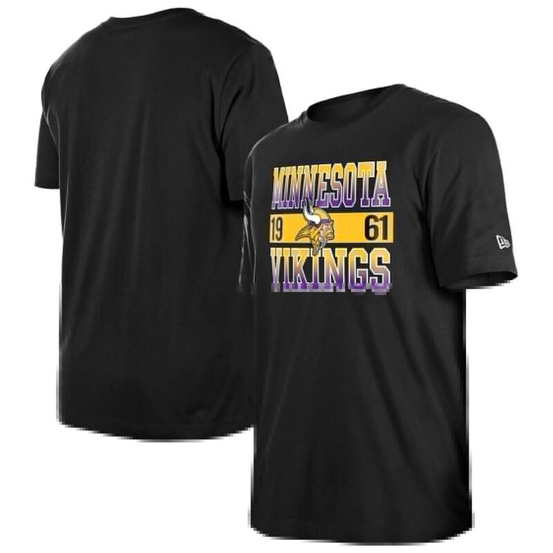 ニューエラ メンズ トップス Tシャツ Men's New Era Black Minnesota Vikings City Team T-Shirt Mvk Black ブラック
