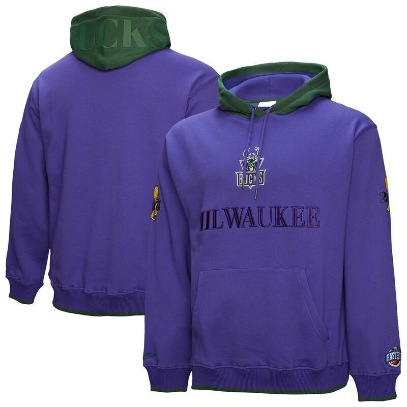 ミッチェル&ネス メンズ トップス Tシャツ パーカー Men's Mitchell & Ness Purple Milwaukee Bucks Hardwood Classics Team OG 3.0 Pullover Hoodie Buk Purple パープル