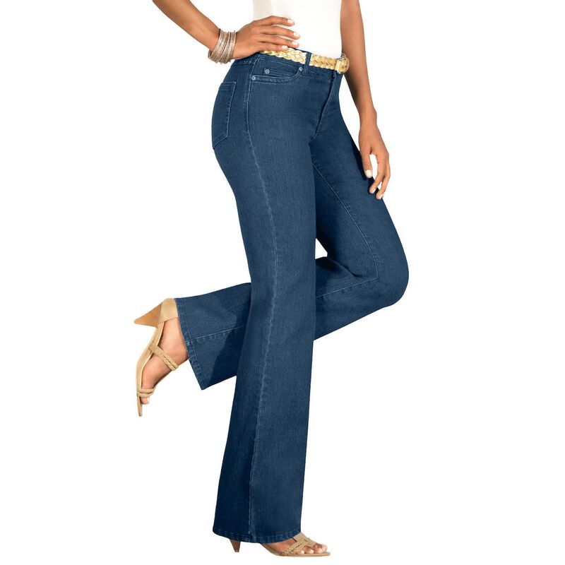 ロアマンズ レディース ボトムス デニムパンツ ブーツカット プラスサイズ トール ブーツ Roaman's Women's Plusize Tall Invisible Stretch Iconic Bootcut Jean Medium Stonewash