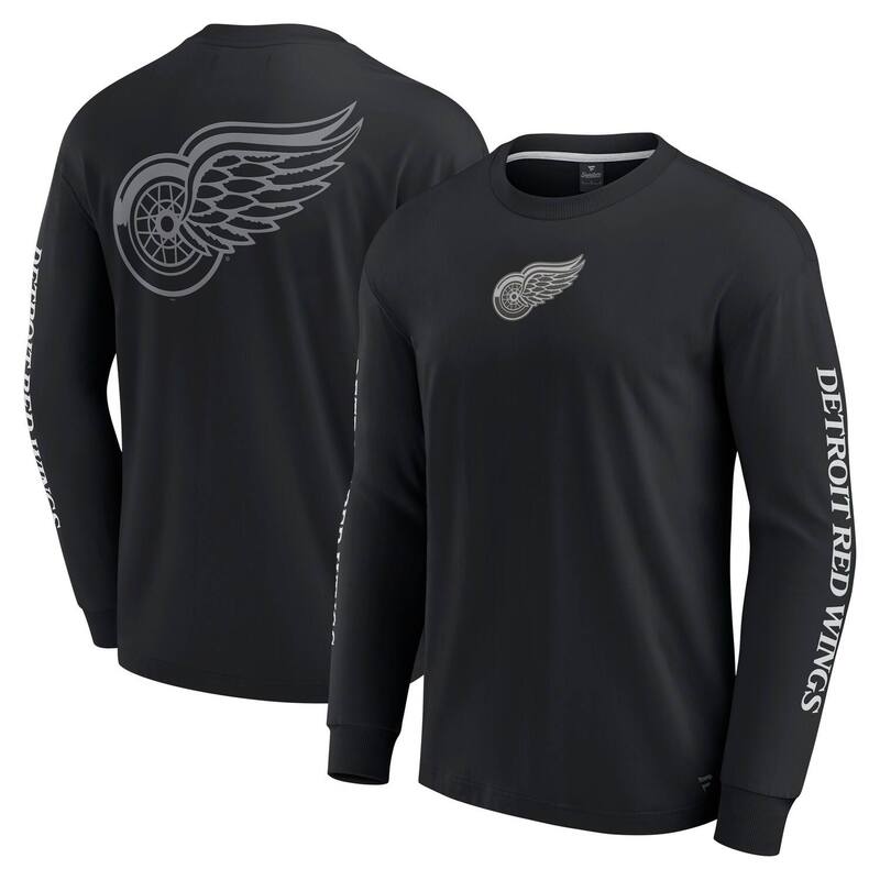 ファナティクス メンズ トップス Tシャツ Men's Fanatics Black Detroit Red Wings Elementstrive Long Sleeve T-Shirt Rdw Black ブラック