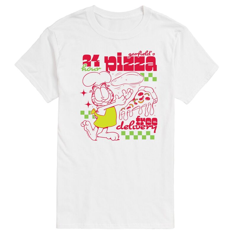 ニコロデオン メンズ トップス Tシャツ トール グラフィック Nickelodeon Big & Tall Garfield Pizzeria Graphic Tee White ホワイト