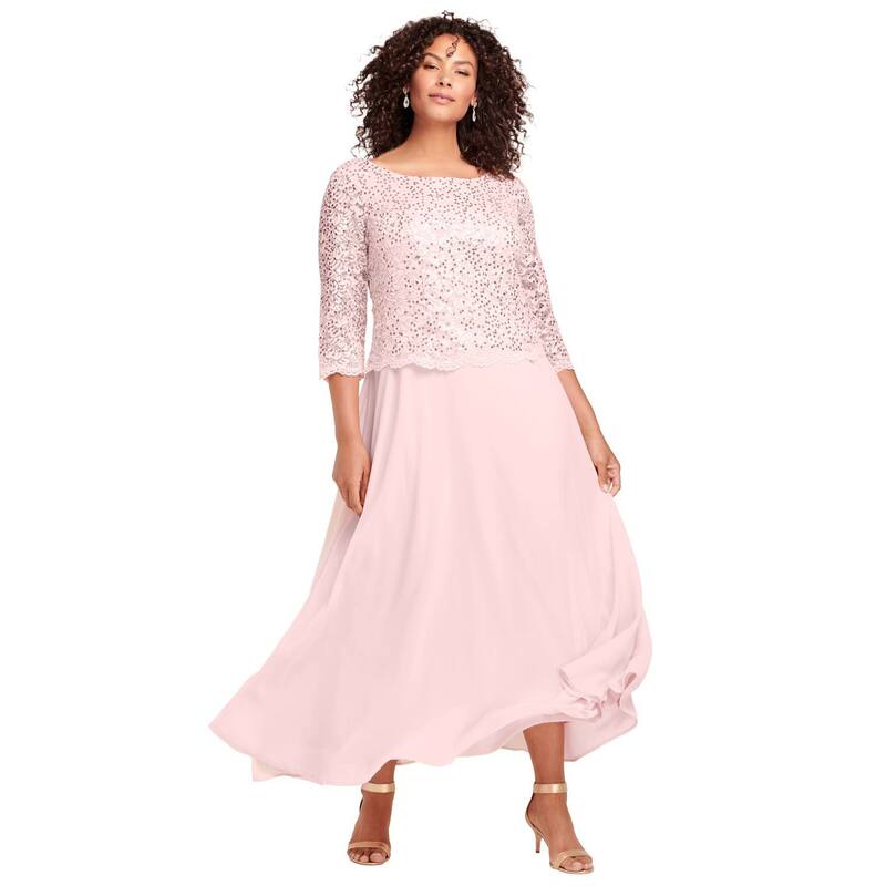 ロアマンズ レディース トップス ワンピース プラスサイズ レース Roaman's Women's Plusize Lace Popover Dress Pale Blush ブラッシュ
