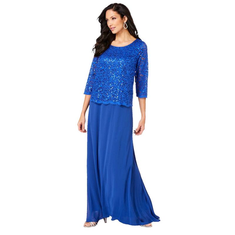 ロアマンズ レディース トップス ワンピース プラスサイズ レース Roaman's Women's Plusize Lace Popover Dress True Blue ブルー 26,492円