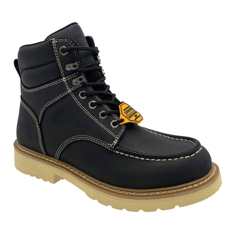 アドテック メンズ シューズ ブーツ・レインブーツ レザー AdTec Men's Black Leather Work Boots Black ブラック