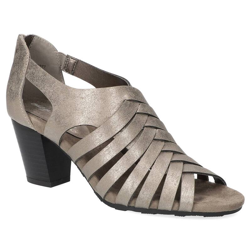 イージーストリート レディース シューズ サンダル ヒール Easy Street Vanni Women's Block Heel Sandals Pewter ピューター