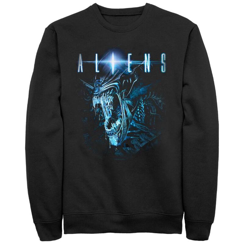 アニメ文字記号 メンズ トップス ティーシャツ フリース グラフィック Licensed Character Men\u0027s Aliens Queen Screamingraphic Fleece Black 黒いこと トップス-Tシャツ・カットソー