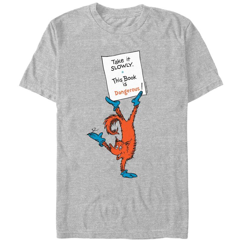 アニメキャラクター メンズ トップス Tシャツ グラフィック Licensed Character Men's Dr. Seuss This Book Is Dangerous Graphic Tee Athletic Heather ヘザー｜ReVida 店
