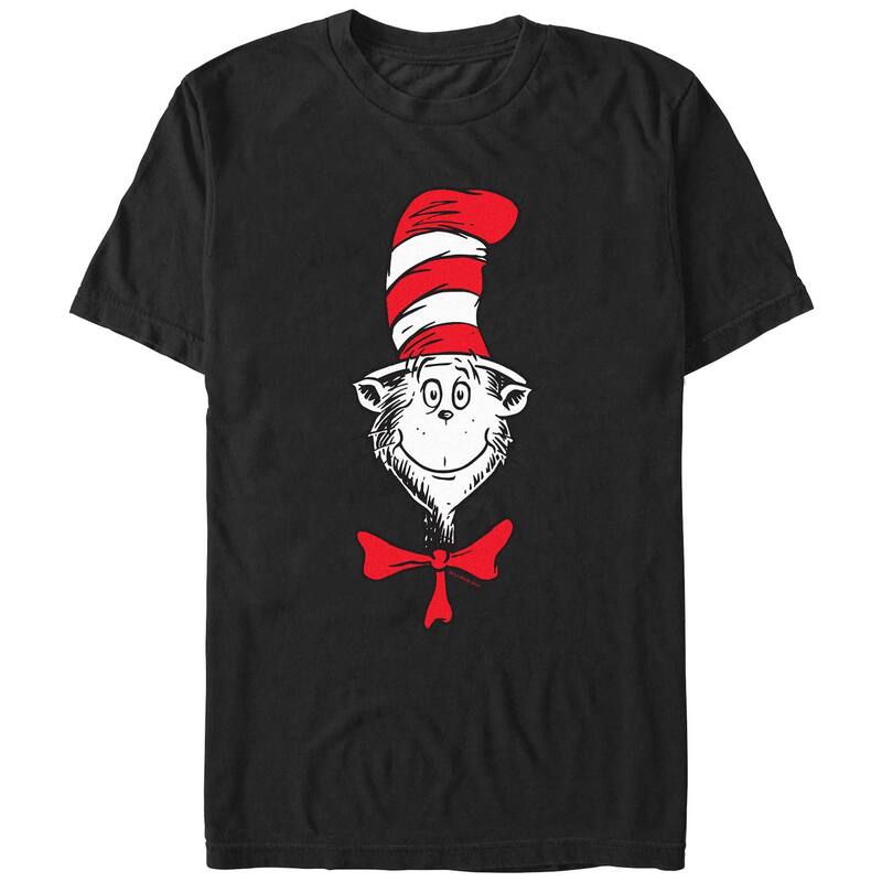 アニメキャラクター メンズ トップス Tシャツ グラフィック Licensed Character Men's Dr. Seuss The Cat In The Hat Face Graphic Tee Black ブラック｜ReVida 店