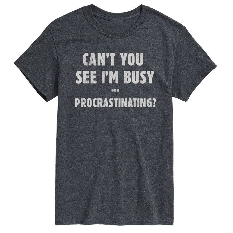 アニメキャラクター メンズ トップス Tシャツ トール グラフィック Licensed Character Big & Tall I'm Busy Procrastinatingraphic Tee Heather Charcoal チャコール