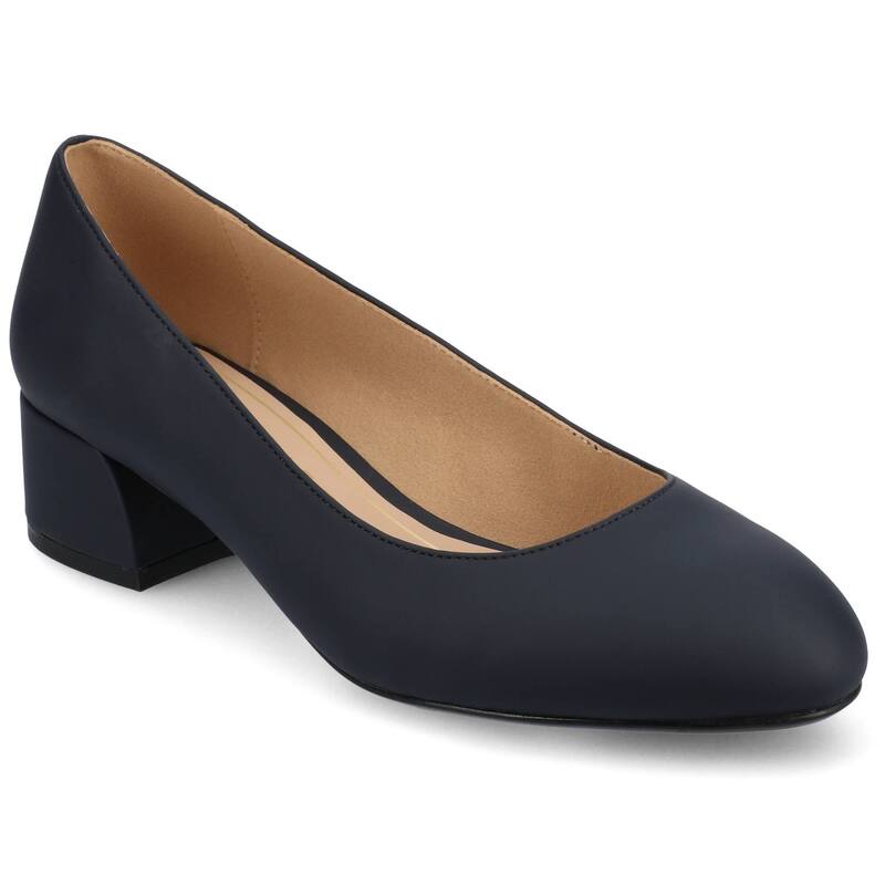 ジュルネ コレクション レディース シューズ パンプス ヒール Journee Collection Medium and Wide Width Saarii Women'slip-On Block Heel Pumps Navy ネイビー｜ReVida 店