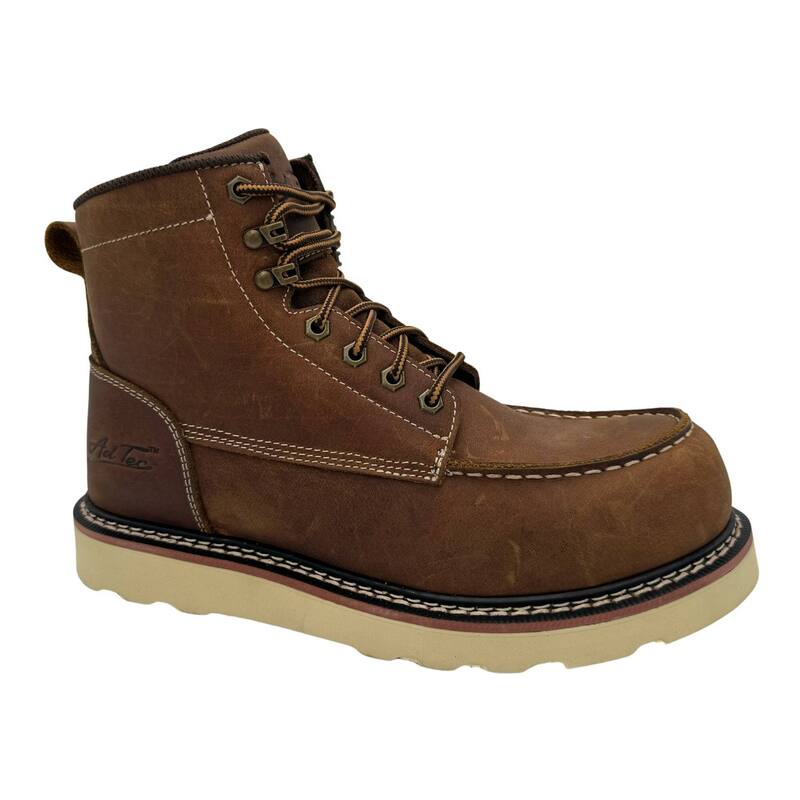 アドテック メンズ シューズ ブーツ・レインブーツ レザー AdTec Rancho Men's Waterproof Leather Work Boots Brown ブラウン