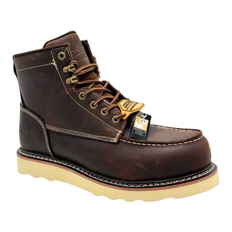 アドテック メンズ シューズ ブーツ・レインブーツ レザー AdTec Rancho Dark Brown Men's Leather Work Boots Dark Brown ブラウン|ReVida 店