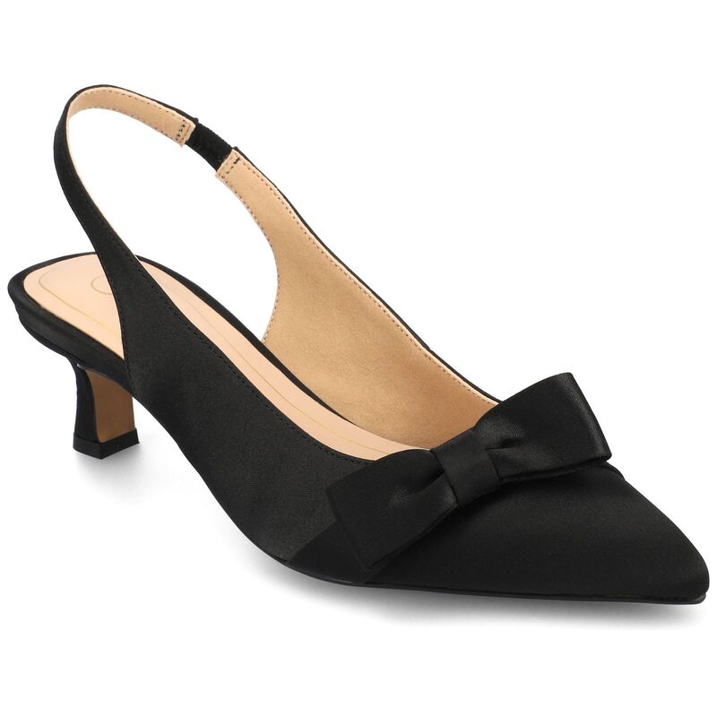 ジュルネ コレクション レディース シューズ パンプス ヒール Journee Collection Paloma Women'sling Backitten Heel Pumps Black Satin ブラック 16,436円