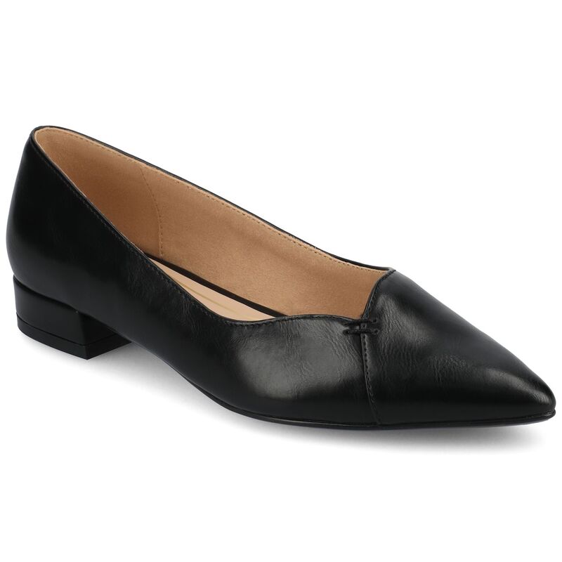 ジュルネ コレクション レディース シューズ サンダル ヒール Journee Collection Medium and Wide Width Carmin Women'slip-On Low Block Heel Dress Flats Black ブラック|ReVida 店