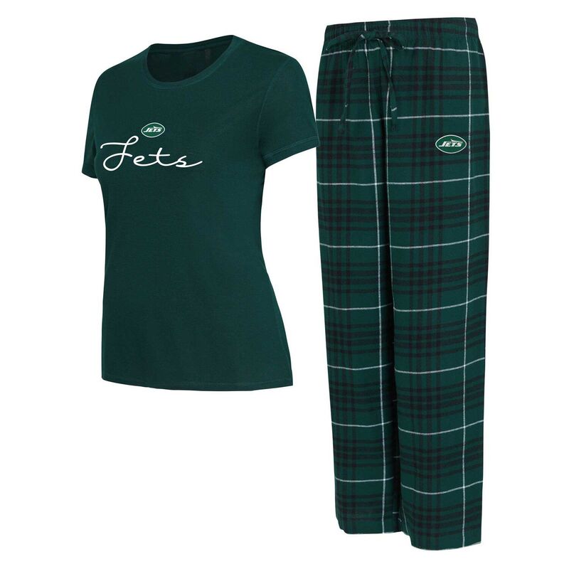 アンブランデッド レディース アンダーウェア ナイトウェア パンツ Tシャツ Unbranded Women's Conceptsport New York Jets Vector T-Shirt & Flannel Pantsleep Set Jet Green グリーン