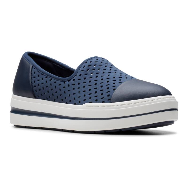 クラークス レディース シューズ スリッポン・ローファー Clarks Cloudstepper Audreigh Star Women's Casual Slip-On Shoes Navy ネイビー